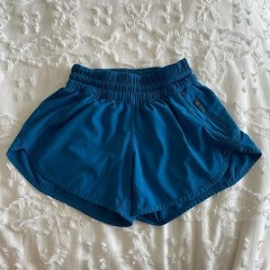 Lululemon tracker shorts, turquoise blue, size 4 (4 inch inseam), barely worn